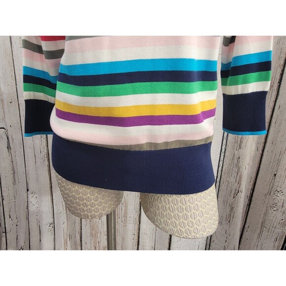 LANDS' END M Multicolor Striped Crewneck Knit Sweater Pullover Top Jumper EUC - Picture 4 of 11
